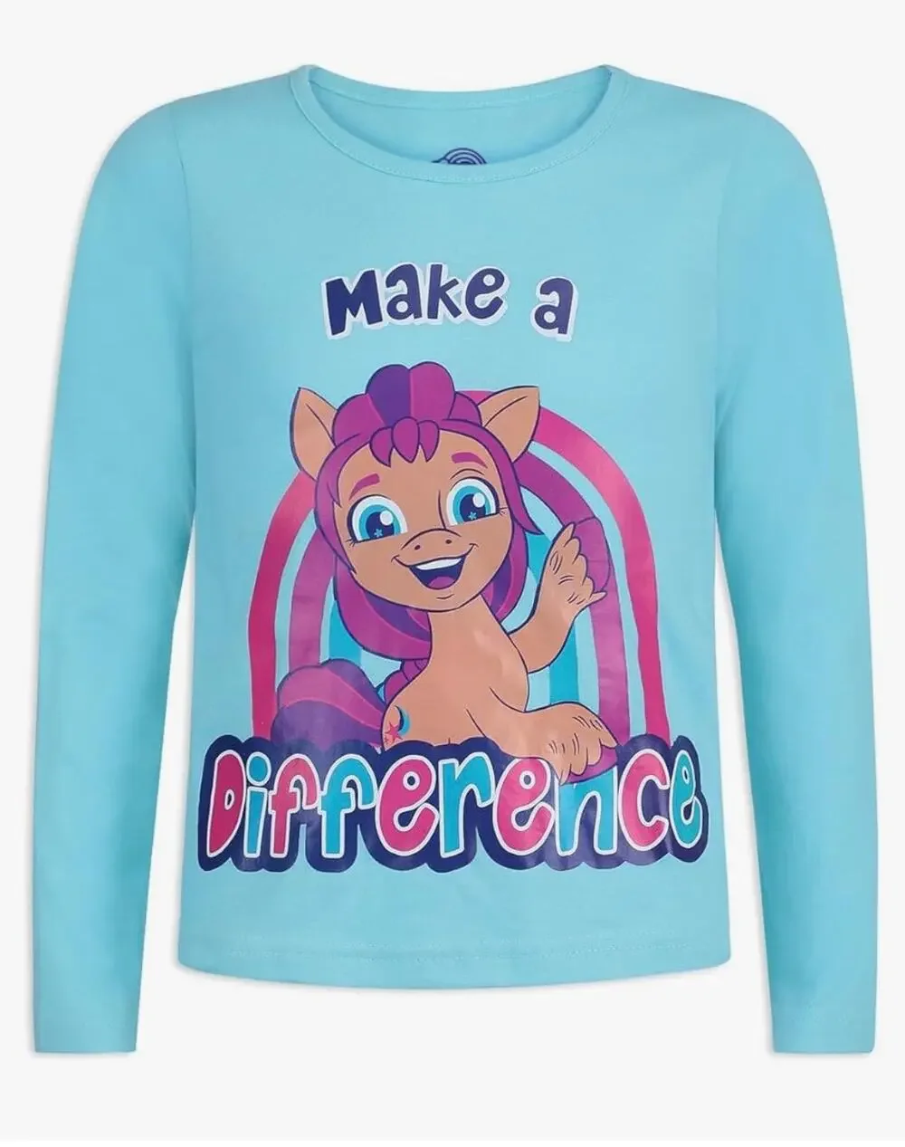 New My Little Pony Girls Blue Long Sleeve Graphic T-Shirt Size 5